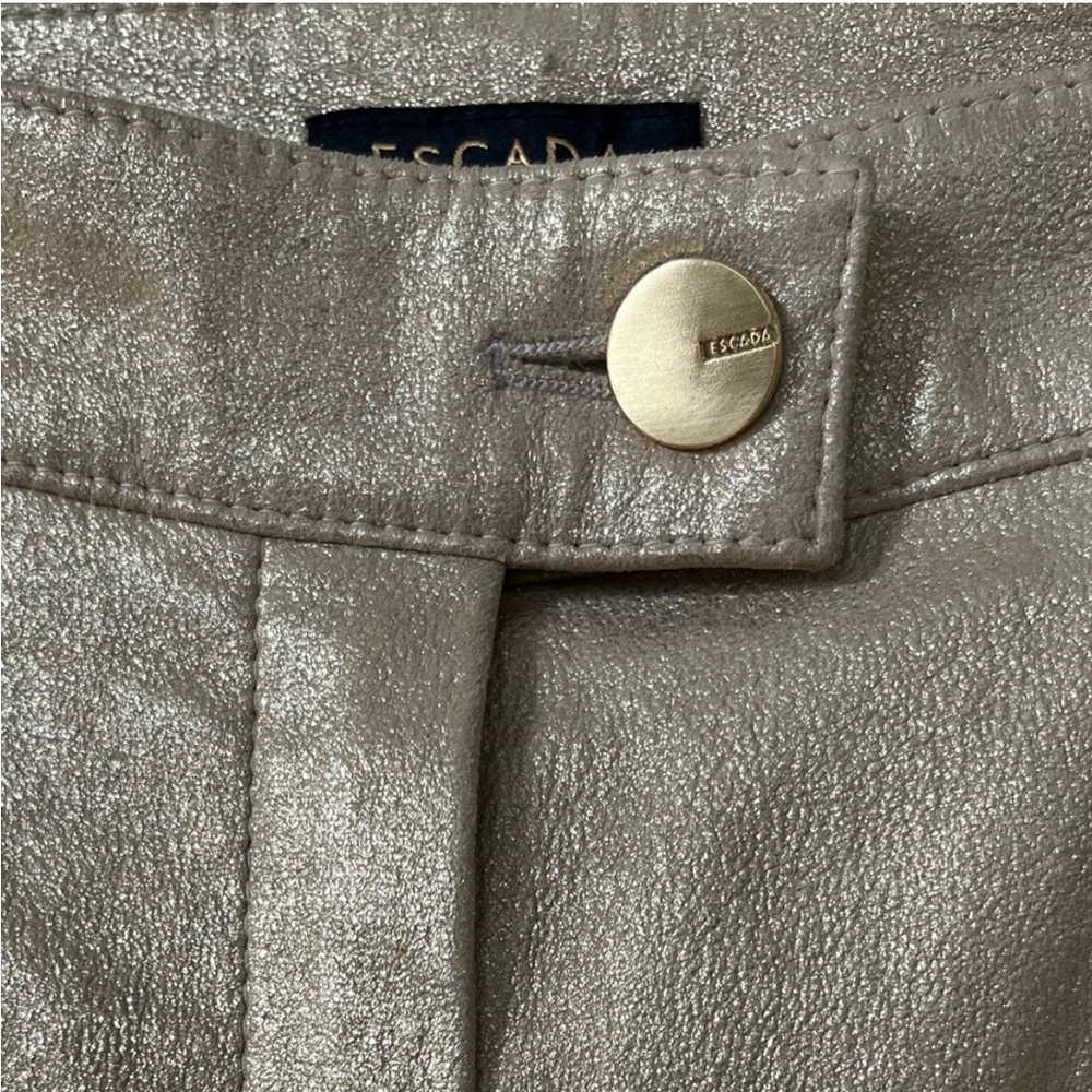 🌹HP Gorgeous Y2K Vintage Gold Style Escada Leather Jeans Festival Ready - Picture 3 of 7